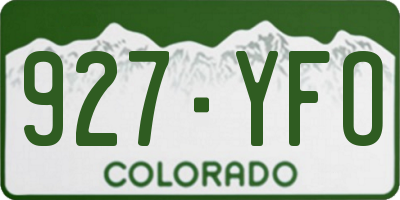 CO license plate 927YFO