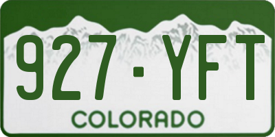 CO license plate 927YFT