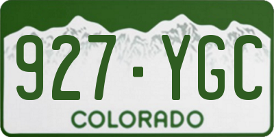 CO license plate 927YGC