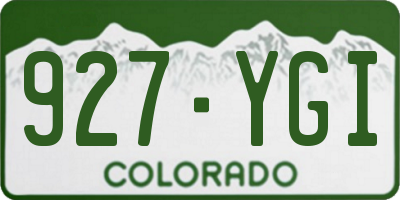 CO license plate 927YGI