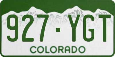 CO license plate 927YGT