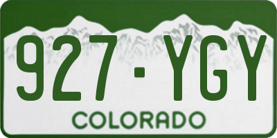CO license plate 927YGY