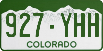 CO license plate 927YHH