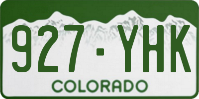 CO license plate 927YHK