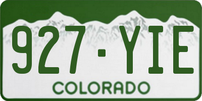 CO license plate 927YIE