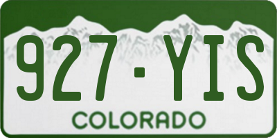 CO license plate 927YIS