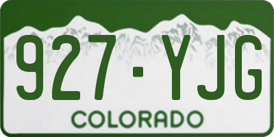 CO license plate 927YJG