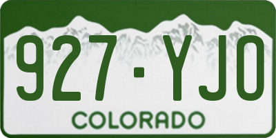 CO license plate 927YJO