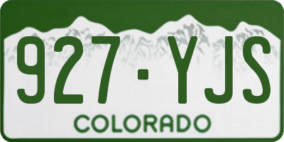 CO license plate 927YJS