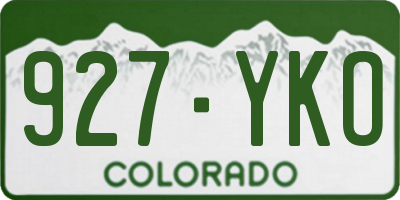 CO license plate 927YKO