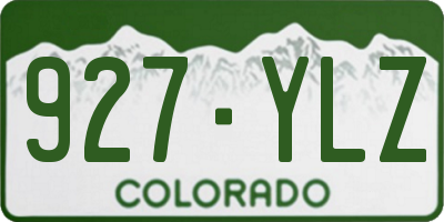 CO license plate 927YLZ