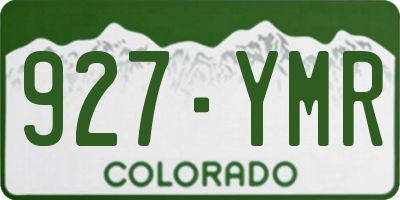 CO license plate 927YMR