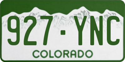 CO license plate 927YNC