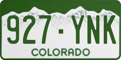 CO license plate 927YNK