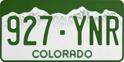 CO license plate 927YNR