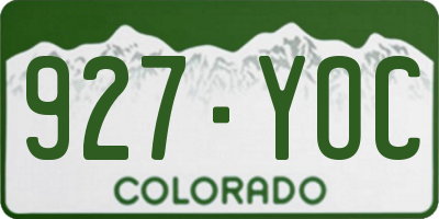 CO license plate 927YOC