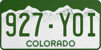 CO license plate 927YOI