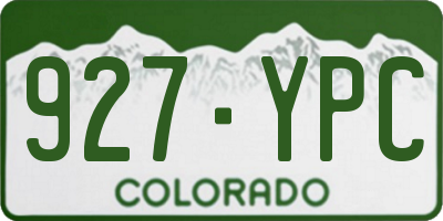 CO license plate 927YPC