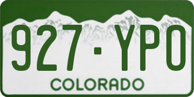 CO license plate 927YPO