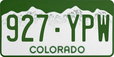 CO license plate 927YPW