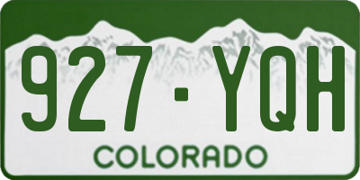CO license plate 927YQH