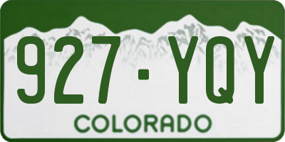 CO license plate 927YQY