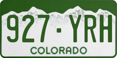 CO license plate 927YRH