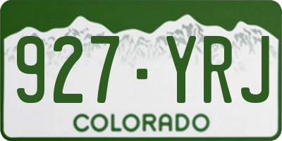 CO license plate 927YRJ