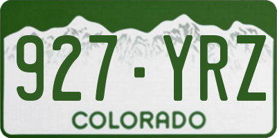CO license plate 927YRZ