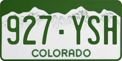 CO license plate 927YSH