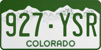 CO license plate 927YSR