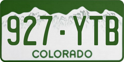 CO license plate 927YTB