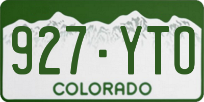 CO license plate 927YTO
