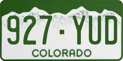 CO license plate 927YUD