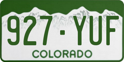 CO license plate 927YUF
