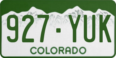 CO license plate 927YUK
