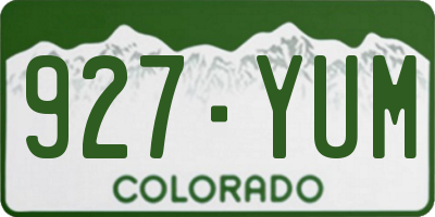 CO license plate 927YUM