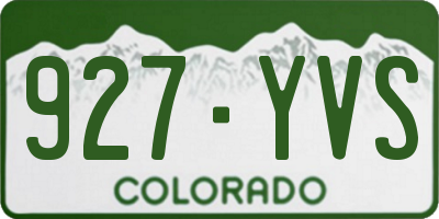 CO license plate 927YVS