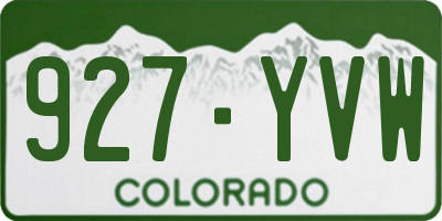 CO license plate 927YVW