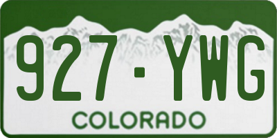 CO license plate 927YWG