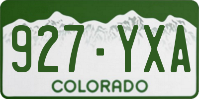 CO license plate 927YXA