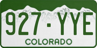 CO license plate 927YYE