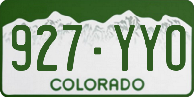 CO license plate 927YYO