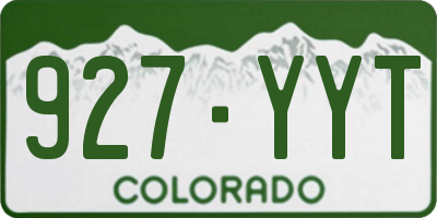 CO license plate 927YYT