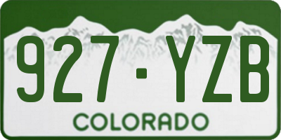 CO license plate 927YZB