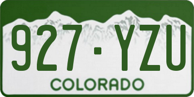 CO license plate 927YZU