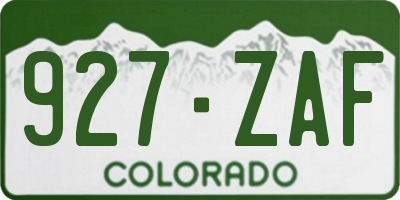 CO license plate 927ZAF