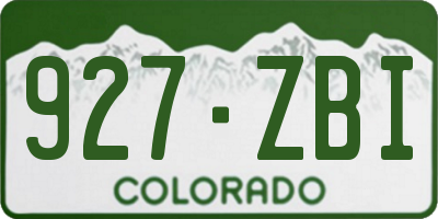 CO license plate 927ZBI