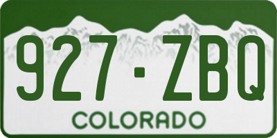 CO license plate 927ZBQ