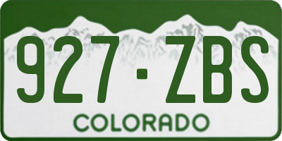 CO license plate 927ZBS